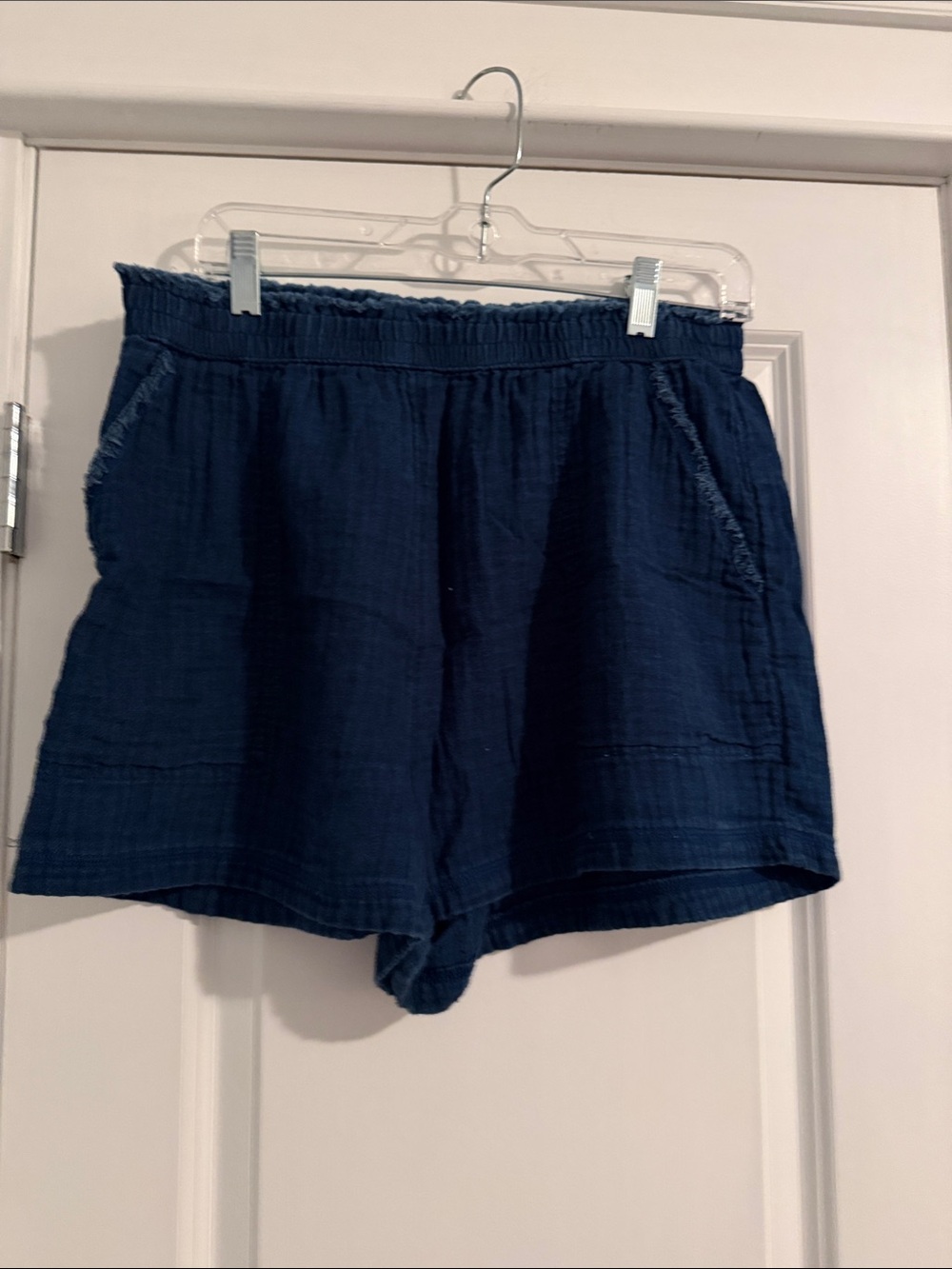 Aerie Navy Women's Elastic Waist Cotton Shorts